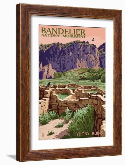 Bandelier National Monument, New Mexico - Tyuonyi Ruins-Lantern Press-Framed Art Print