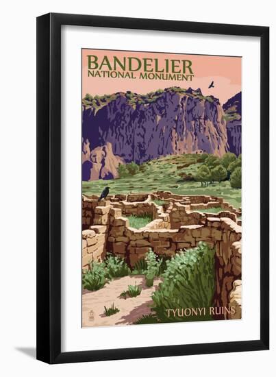 Bandelier National Monument, New Mexico - Tyuonyi Ruins-Lantern Press-Framed Art Print