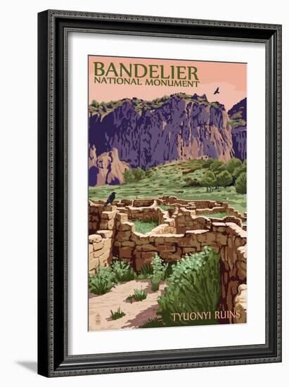 Bandelier National Monument, New Mexico - Tyuonyi Ruins-Lantern Press-Framed Art Print