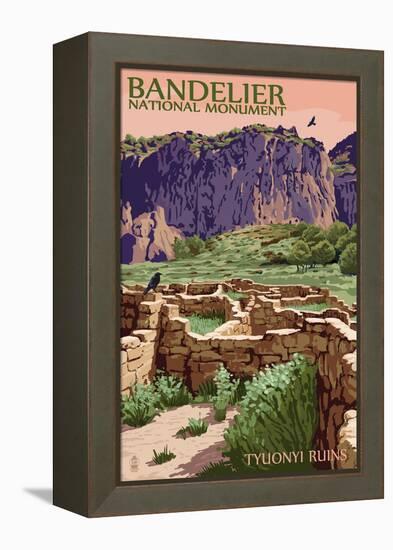 Bandelier National Monument, New Mexico - Tyuonyi Ruins-Lantern Press-Framed Stretched Canvas