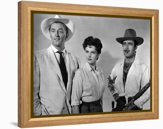 Bandido caballero by Richard Fleischer with Robert Mitchum, Ursula Thiess and Gilbert Roland, 1956 -null-Framed Stretched Canvas