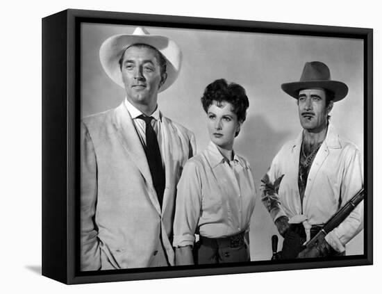 Bandido caballero by Richard Fleischer with Robert Mitchum, Ursula Thiess and Gilbert Roland, 1956 -null-Framed Stretched Canvas