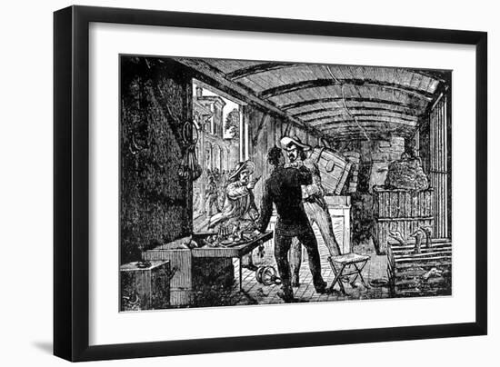 Bandits Attack an Express Train in America-null-Framed Art Print