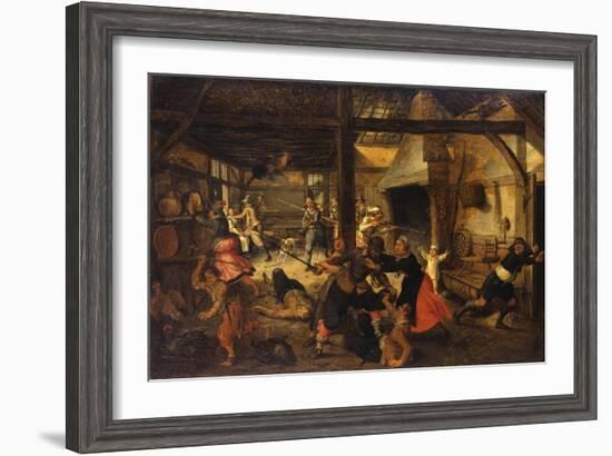 Bandits Attacking a Peasant Family in an Interior-Sebastian Vrancx-Framed Giclee Print