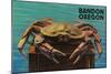 Bandon, Oregon - Dungeness Crab Vintage Postcard-Lantern Press-Mounted Art Print