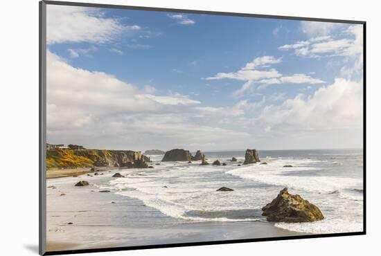 Bandon, Oregon, USA. Sea stacks and surf on Bandon Beach on the Oregon coast.-Emily Wilson-Mounted Photographic Print