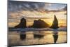 Bandon, Oregon, USA. Sea stacks on the Oregon coast at sunset.-Emily Wilson-Mounted Photographic Print