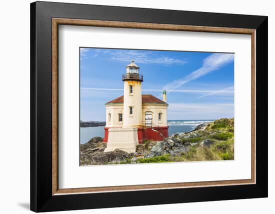 Bandon, Oregon, USA. The Coquille River Lighthouse on the Oregon coast.-Emily Wilson-Framed Photographic Print