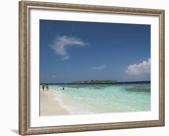 Bandos from the White Sand Beach, Island of Kuda Bandos, North Male Atoll, Maldives-Cindy Miller Hopkins-Framed Photographic Print