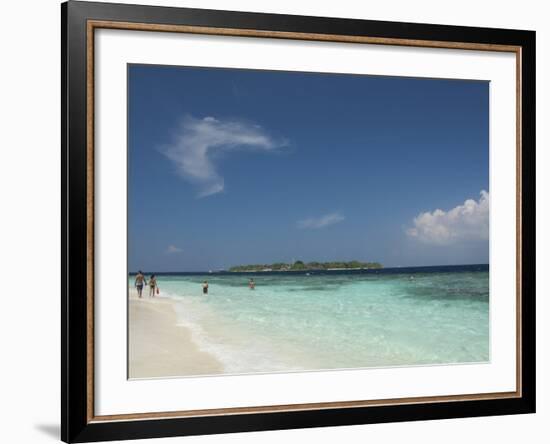 Bandos from the White Sand Beach, Island of Kuda Bandos, North Male Atoll, Maldives-Cindy Miller Hopkins-Framed Photographic Print