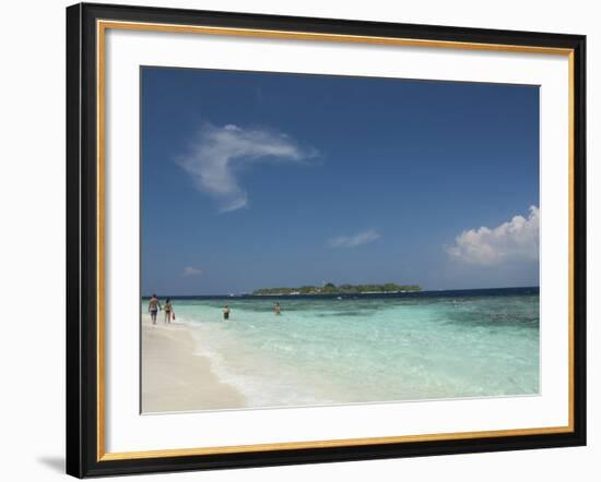 Bandos from the White Sand Beach, Island of Kuda Bandos, North Male Atoll, Maldives-Cindy Miller Hopkins-Framed Photographic Print
