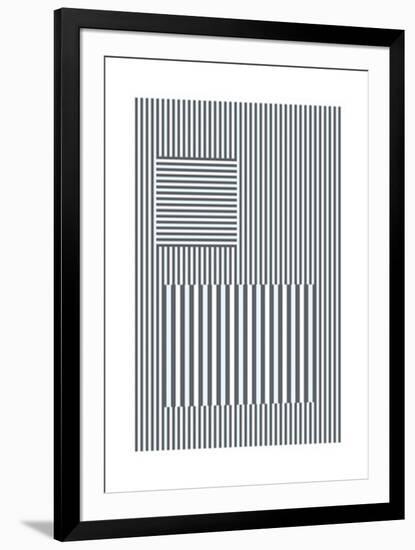 Bands and Squares-null-Framed Serigraph