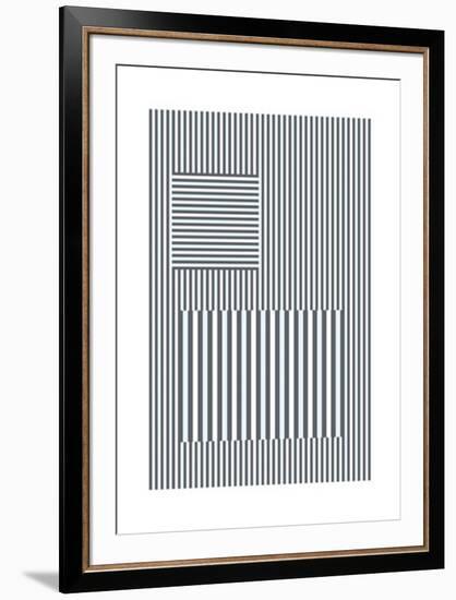 Bands and Squares-null-Framed Serigraph