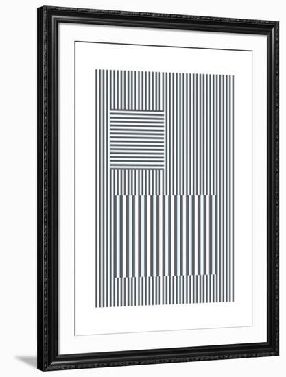 Bands and Squares-null-Framed Serigraph