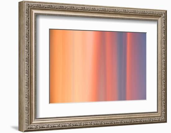 Bands of colour created by clouds at dusk, Estonia-Niall Benvie-Framed Photographic Print
