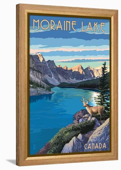 Banff, Alberta, Canada - Moraine Lake-Lantern Press-Framed Stretched Canvas