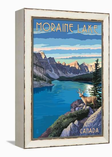 Banff, Alberta, Canada - Moraine Lake-Lantern Press-Framed Stretched Canvas