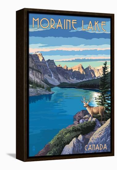 Banff, Alberta, Canada - Moraine Lake-Lantern Press-Framed Stretched Canvas