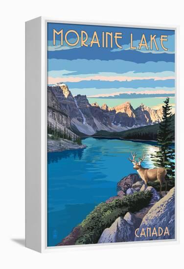 Banff, Alberta, Canada - Moraine Lake-Lantern Press-Framed Stretched Canvas