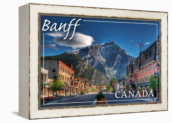 Banff, Canada - Downtown-Lantern Press-Framed Stretched Canvas