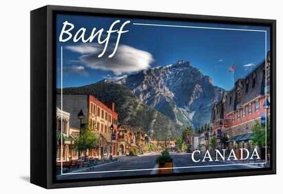 Banff, Canada - Downtown-Lantern Press-Framed Stretched Canvas