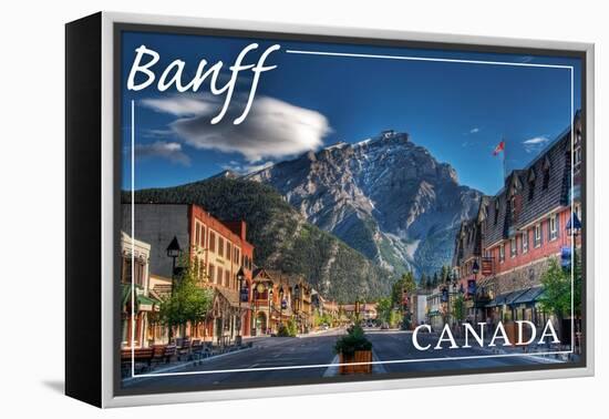 Banff, Canada - Downtown-Lantern Press-Framed Stretched Canvas