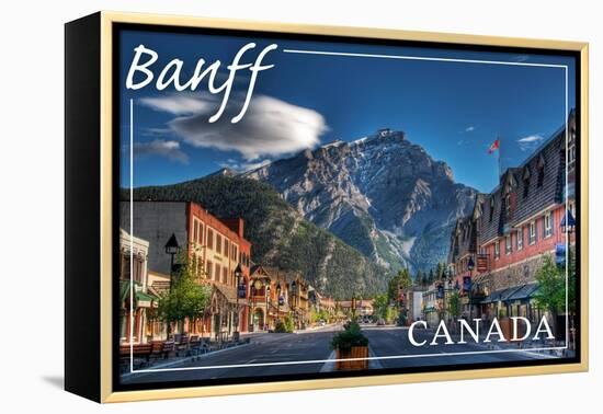 Banff, Canada - Downtown-Lantern Press-Framed Stretched Canvas