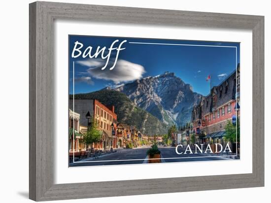 Banff, Canada - Downtown-Lantern Press-Framed Art Print