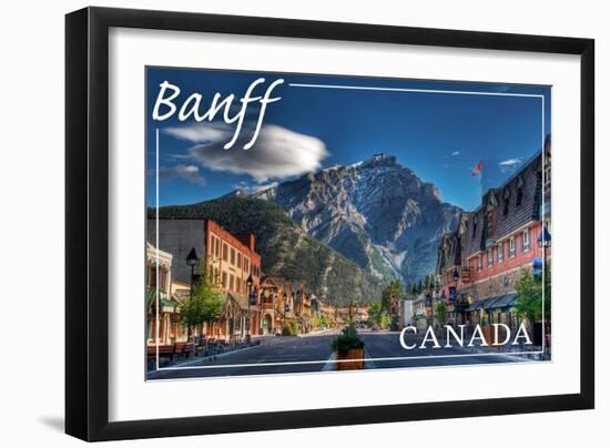 Banff, Canada - Downtown-Lantern Press-Framed Art Print