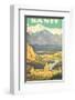 Banff, Canada - Rockies - Canadian Pacific Railway-Pacifica Island Art-Framed Art Print