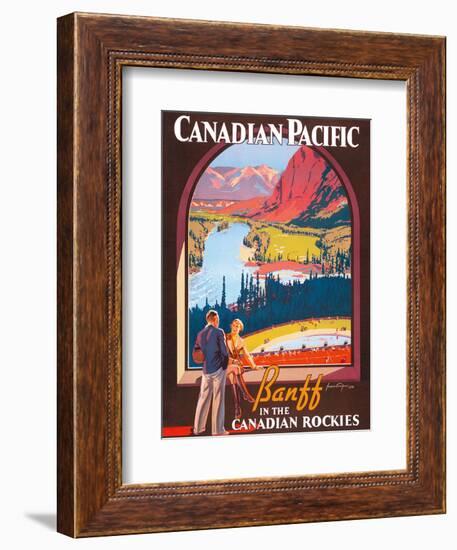 Banff in the Canadian Rockies - Lake Louise, Banff National Park - Canadian Pacific Railway Company-James Crockart-Framed Art Print