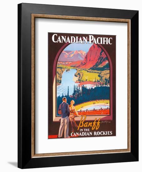 Banff in the Canadian Rockies - Lake Louise, Banff National Park - Canadian Pacific Railway Company-James Crockart-Framed Art Print