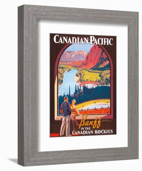 Banff in the Canadian Rockies - Lake Louise, Banff National Park - Canadian Pacific Railway Company-James Crockart-Framed Art Print