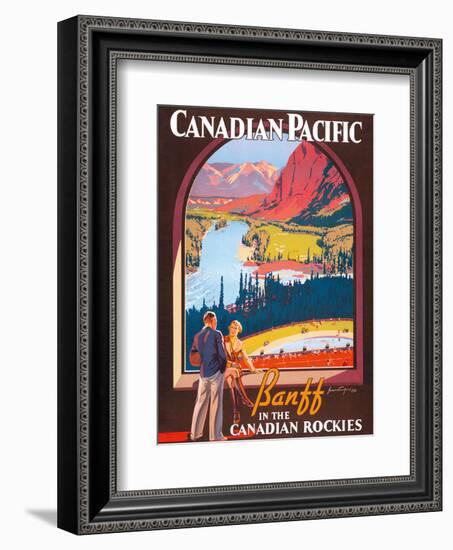 Banff in the Canadian Rockies - Lake Louise, Banff National Park - Canadian Pacific Railway Company-James Crockart-Framed Art Print