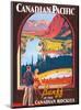 Banff in the Canadian Rockies - Lake Louise, Banff National Park - Canadian Pacific Railway Company-James Crockart-Mounted Art Print