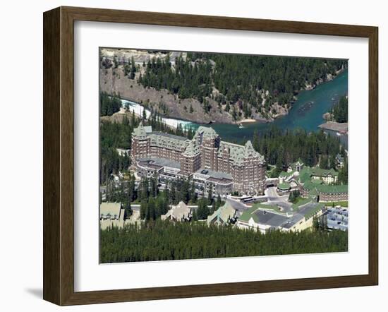 Banff Springs Hotel and Bow River Near Banff, Banff National Park, UNESCO World Heritage Site, Albe-Hans Peter Merten-Framed Photographic Print