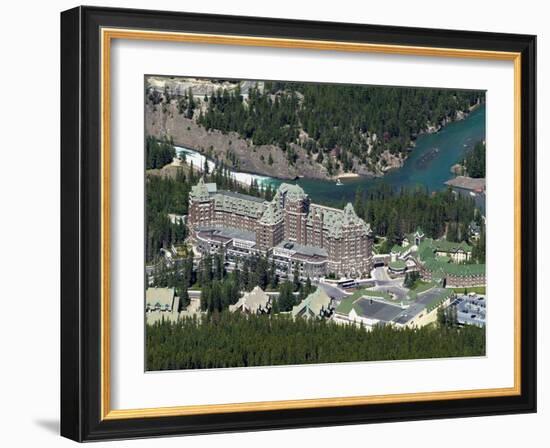 Banff Springs Hotel and Bow River Near Banff, Banff National Park, UNESCO World Heritage Site, Albe-Hans Peter Merten-Framed Photographic Print