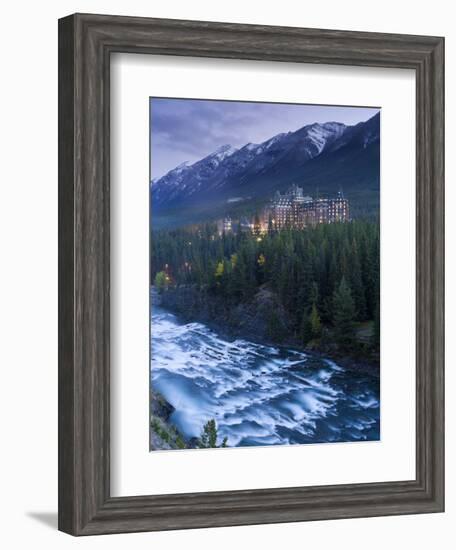 Banff Springs Hotel from Surprise Point and Bow River, Banff National Park, Alberta, Canada-Gavin Hellier-Framed Photographic Print