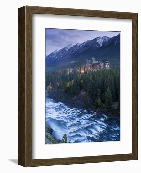 Banff Springs Hotel from Surprise Point and Bow River, Banff National Park, Alberta, Canada-Gavin Hellier-Framed Photographic Print