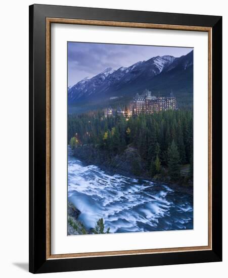 Banff Springs Hotel from Surprise Point and Bow River, Banff National Park, Alberta, Canada-Gavin Hellier-Framed Photographic Print