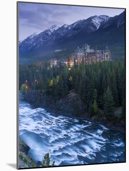 Banff Springs Hotel from Surprise Point and Bow River, Banff National Park, Alberta, Canada-Gavin Hellier-Mounted Photographic Print