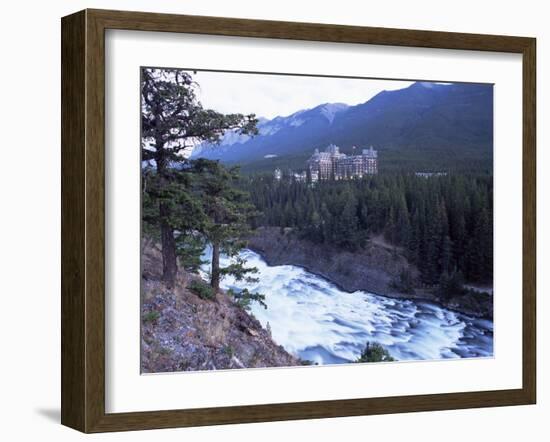 Banff, the Bow Falls and Prestigious Banff Springs Hotel, at Dusk, Alberta, Canada-Ruth Tomlinson-Framed Photographic Print