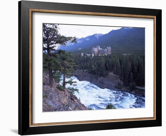 Banff, the Bow Falls and Prestigious Banff Springs Hotel, at Dusk, Alberta, Canada-Ruth Tomlinson-Framed Photographic Print