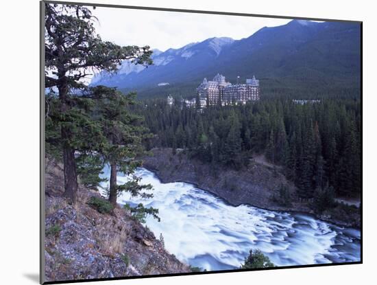 Banff, the Bow Falls and Prestigious Banff Springs Hotel, at Dusk, Alberta, Canada-Ruth Tomlinson-Mounted Photographic Print