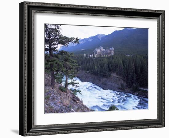 Banff, the Bow Falls and Prestigious Banff Springs Hotel, at Dusk, Alberta, Canada-Ruth Tomlinson-Framed Photographic Print