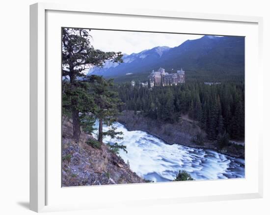 Banff, the Bow Falls and Prestigious Banff Springs Hotel, at Dusk, Alberta, Canada-Ruth Tomlinson-Framed Photographic Print