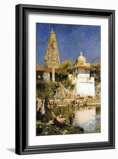 Banganga Tank and Walkeshwar Temple at Bombay, 1890S-Edwin Lord Weeks-Framed Giclee Print