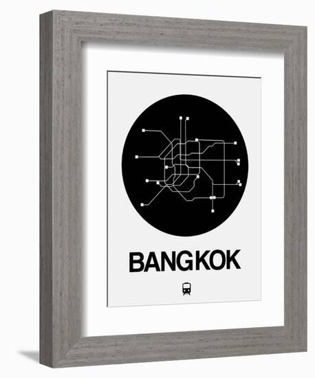 Bangkok Black Subway Map-NaxArt-Framed Premium Giclee Print