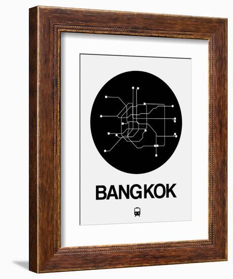 Bangkok Black Subway Map-NaxArt-Framed Premium Giclee Print