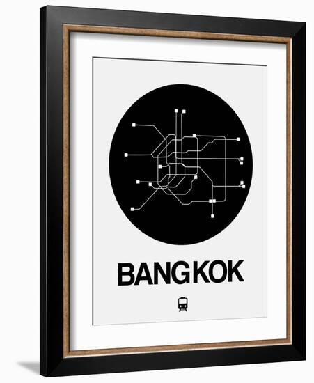 Bangkok Black Subway Map-NaxArt-Framed Art Print